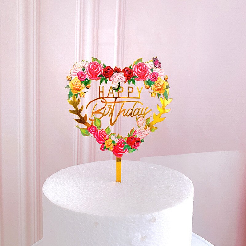 Merry Christmas Cake Sign Topper Acrylic Cake Card Inserting Party Cake Decoration Xmas Plug-in Party Supplies: Love card