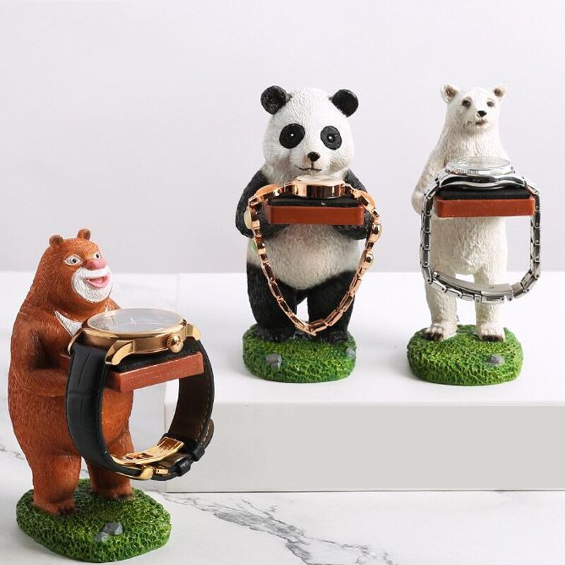 Unique Animals Shape Watch Stand Panada Special Watch And Jewelry Decoration Watch Display Stand Watch Box Case
