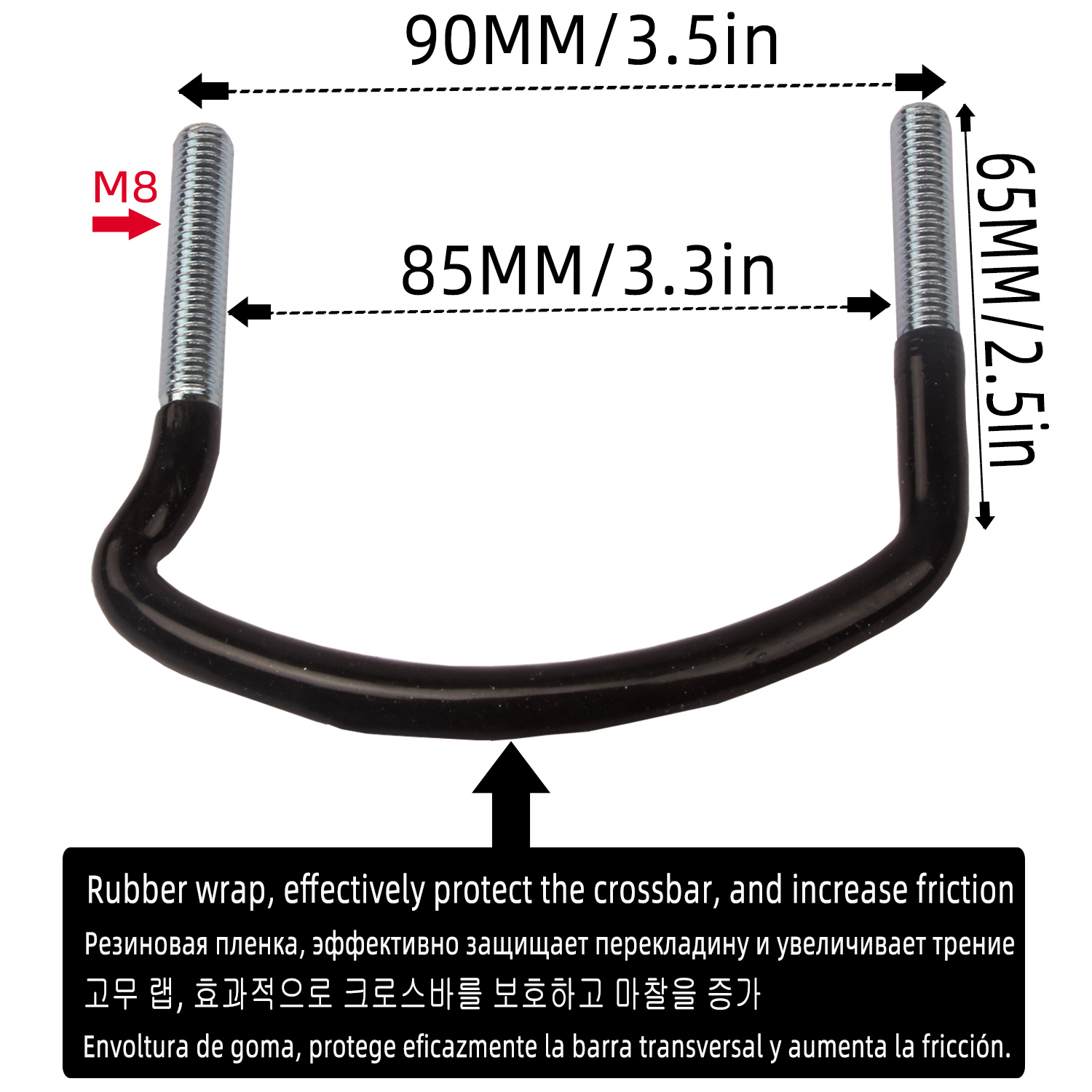 4 PCS Galvanized metal Steel Roof Box U-Bolt Clamps Rooftop Cargo Carrier Rack Bolts Car Van mounting Accessories U-Bracket XLX