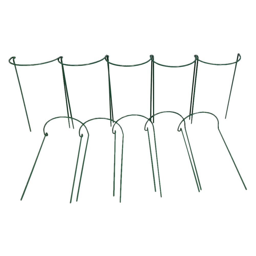 10 Pack Metal Garden Plant Support Stake Half Round Plant Support Ring Plant Cage Plant Support for Tomato Rose Vine