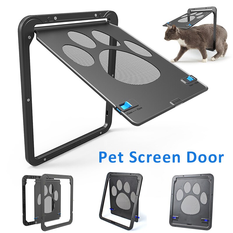 Pet Dog Cat Security Screen Locking Flaps Magnetic Door Automatic Dual Entry Screen Window Door