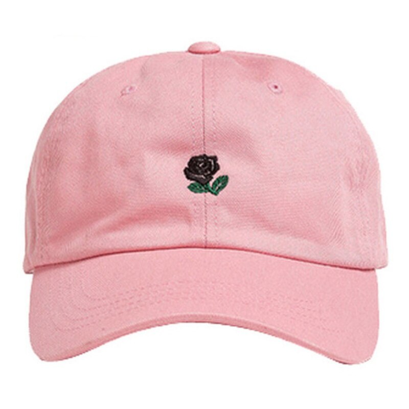 Kvinner menn rose broderi caps bomull baseball cap gutter jenter snapback hip hop lue snapback cap solskjerm pappa hatter: S