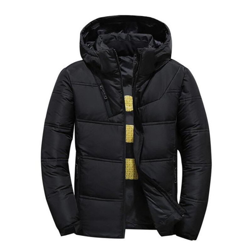 Veste d'hiver hommes Parka manteau décontracté automne col montant bouffant épais chapeau blanc canard manteaux mâle hommes hiver doudoune