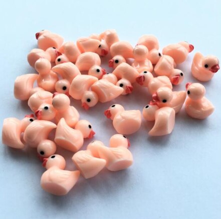 5Pcs Leuke Miniatuur Beeldje Ornamenten Voor Thuis Gele Eendjes Beeldje Miniatuur Voor Fairy Tuin Home Decoratie Accessoires: Roze