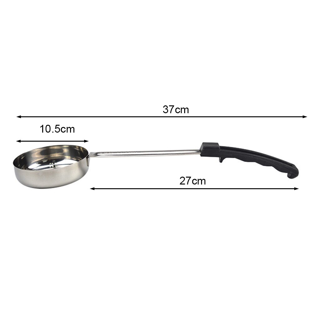 Louche à Pizza avec manche en caoutchouc, cuillère de cuisine à fond plat avec Long manche en caoutchouc, ustensiles de cuisine: 6 ounce