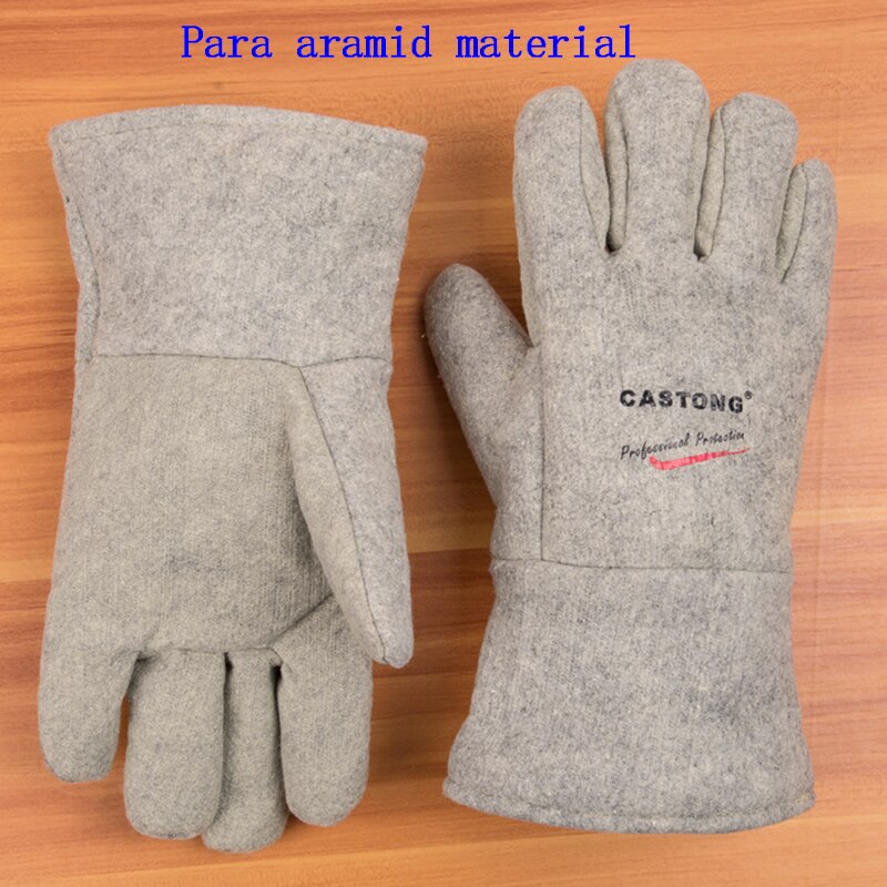 Guantes ignífugos de aramida + papel de aluminio, alta temperatura, 500 ℃ grados, ignífugos, protección antiquemaduras