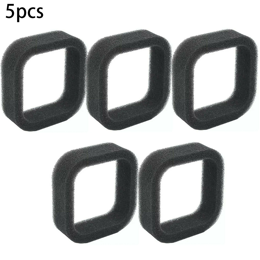 5pcs Black Air Filter Filter Sponge Garden Power Tools Accessories Lawn Mower Trimmer Strimmers Replacement Parts 50mm X 43mm