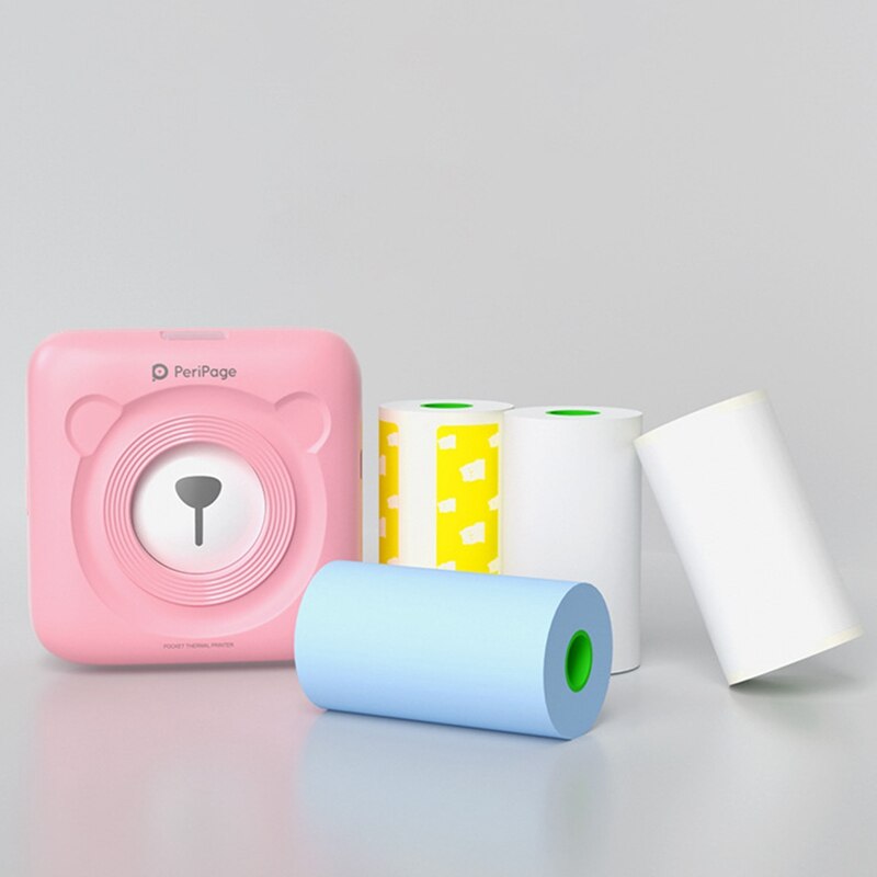 Mini Thermal Printer 5.7*3*3cm Sensitive Adhesive Sticker Printing Paper With 3Rolls For Phontos Print Paper