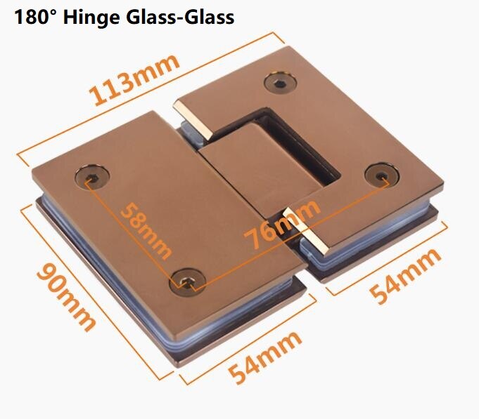 Rose Gold Dusche Installation Bausätze Dusche Glas Klemme Halterung Glas Türgriff Scharnier Gehäbenutzen Glas Tafel Unterstützung Bar: 180 Grad Scharnier