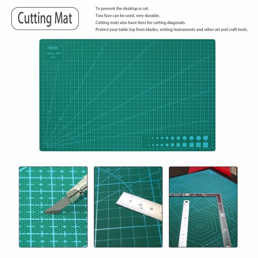A3 PVC Leather Carving Pad Cutting Mat Grid Lines Craft Card Paper Board Cut Pad Handbook DIY Cutting Double-Sided 45*30CM