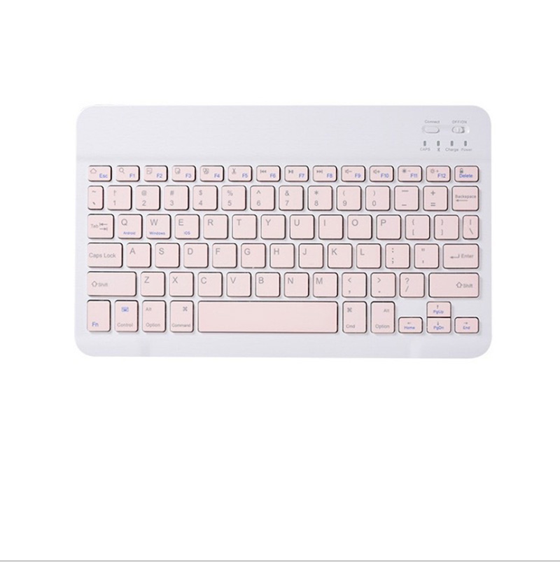 For iPad Bluetooth Keyboard 10 Inch Wireless Mini Bluetooth Keyboard Mouse for Xiaomi Samsung Huawei iPad Wireless Keyboard: Pink keyboard