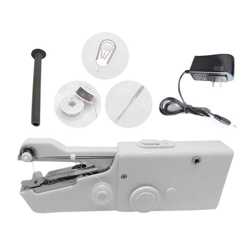 EU/US Plug Mini Sewing Machine Portable Handheld Electric Stitch Household Cordless Repairs Diy Clothes Needlework Sew Machine: HSM-US Plug