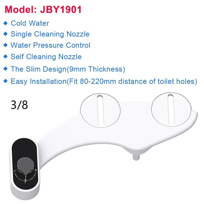 Bidet Attachment Non Electric Toilet Seat Bidet Self Cleaning and Cold Water Mixed Bidet Sprayer: 1901 Eu Standard