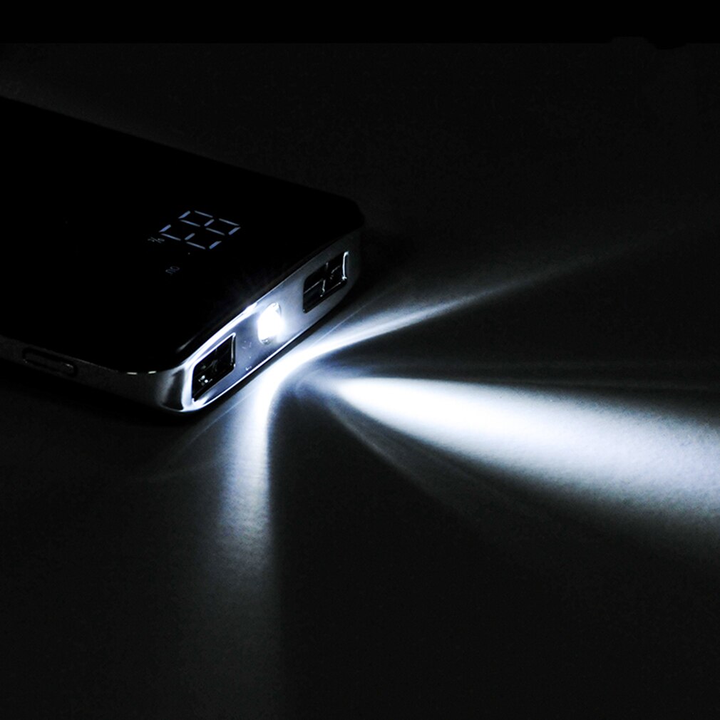 Large Capacity 10000mAh Practical Ultra-thin Power Bank Mobile Powerbank Universal Charger With LED Flashlight