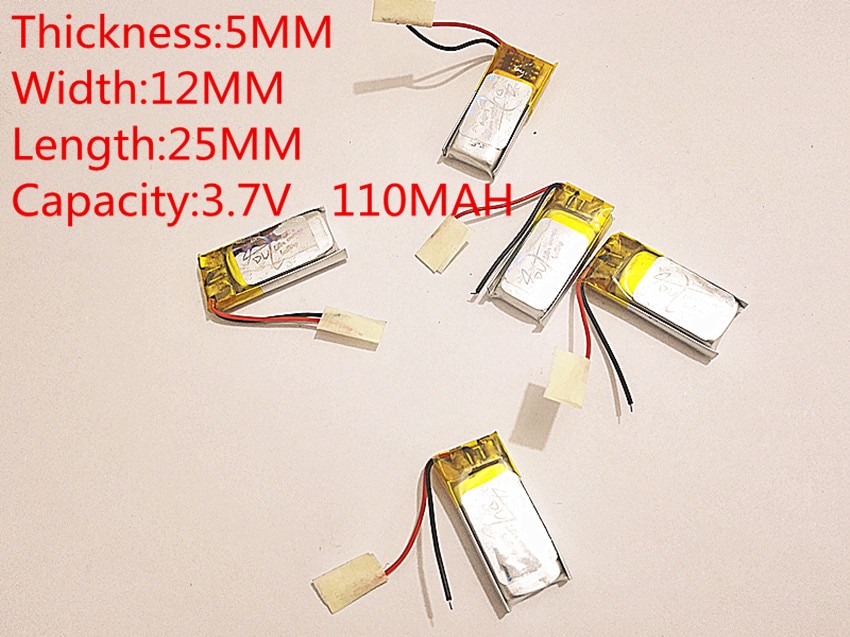 10 PCS 3.7 V lithium polymeer batterij 110 mah 051225 recorder Bluetooth Batterij