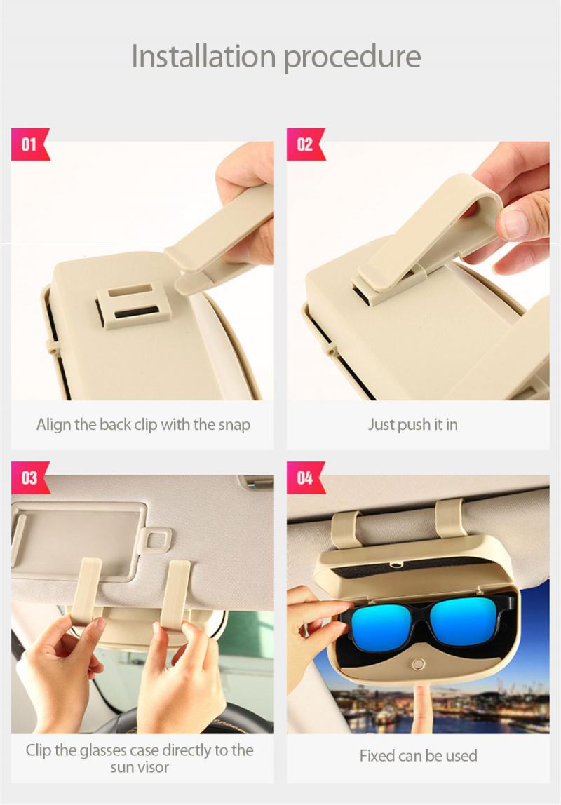 Funda Universal para gafas de sol, estuche para gafas de sol de coche, caja de almacenamiento para tarjetas, accesorios de Interior