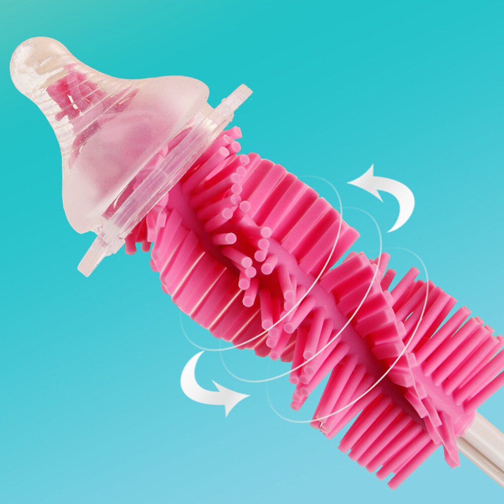 Neue Stil Baby Flasche Pinsel 360 Rotation Bottlebrush Silikon Baby Fütterung Flasche Pinsel Nippel Reinigung Tasse Wäscher Werkzeuge