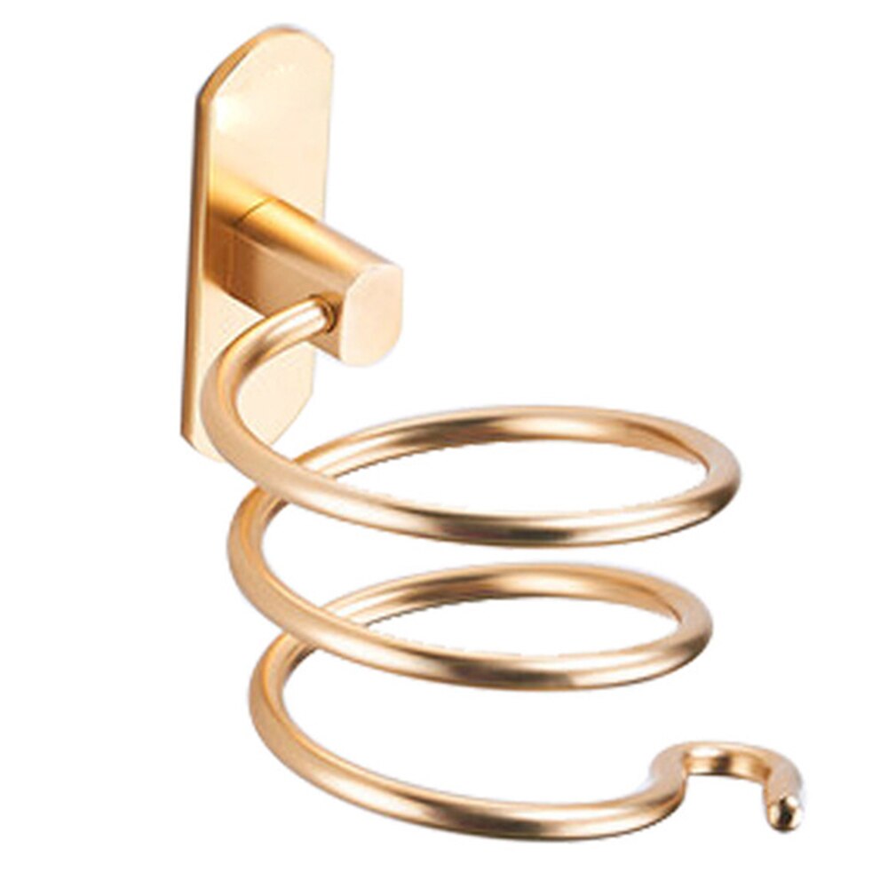 Föhn Houder Wandmontage Organisator Spiraal Standhouder Rack Aluminium Badkamer Plank Opslag Badkamer Accessoire Muur Plank: Goud