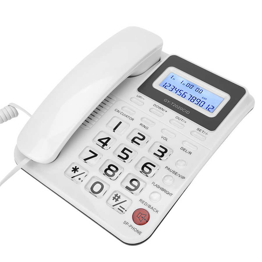 GY-T2020CID telefone com fio com alto-falante gravador de voz caller id exibição calculer telefone fijo para casa telefone fixo