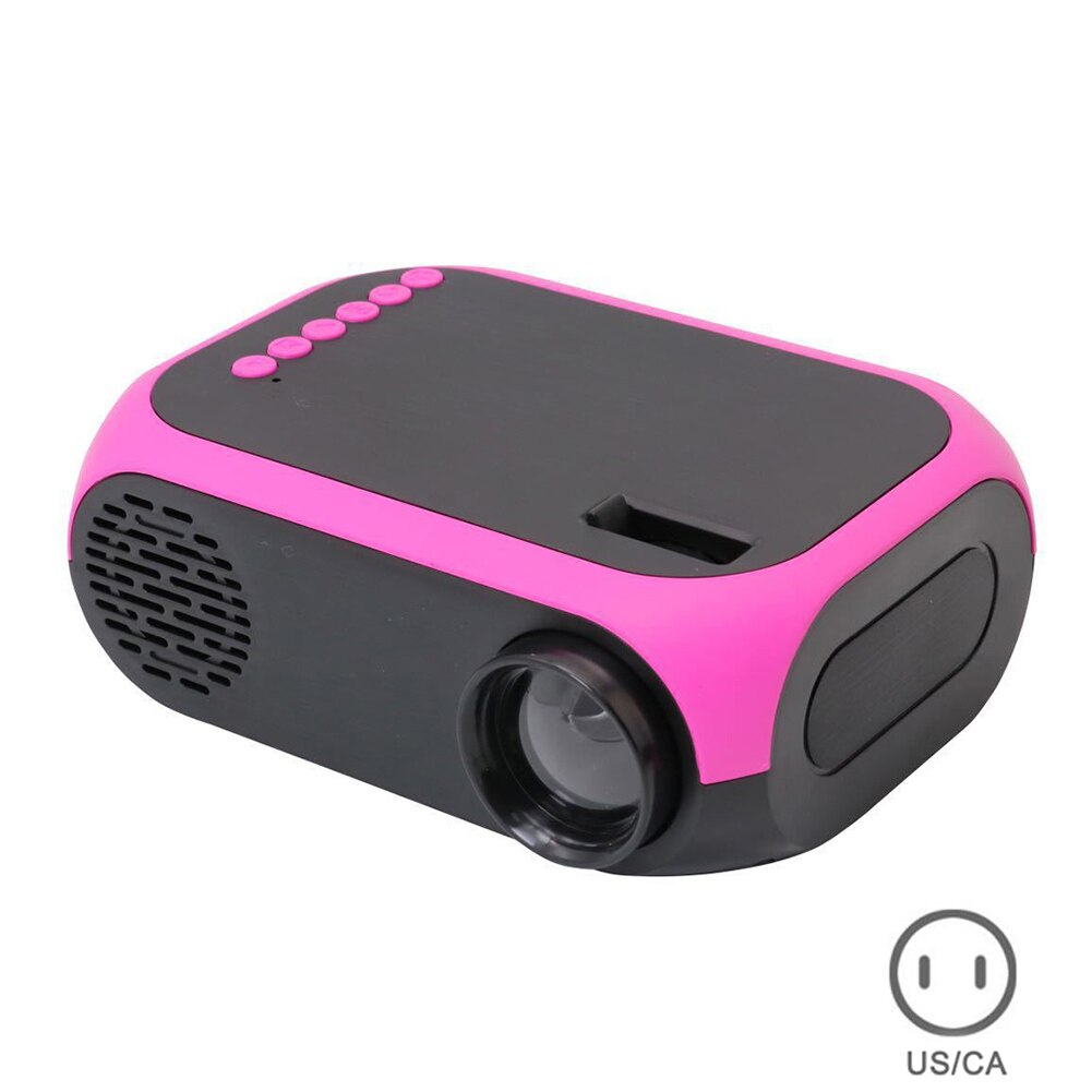 HD 1080P LED Projector Portable Mini Home Theater Cinema Lightweight USB AV HDMI @M23: Rose Red US plug