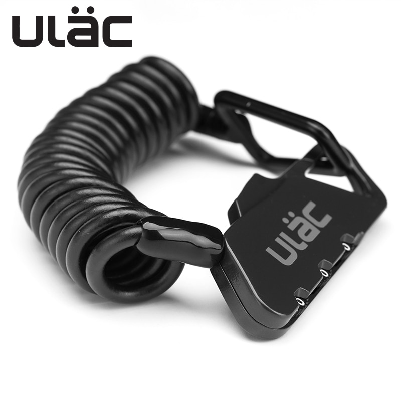 ULAC Helmet Lock & Cable Mini Portable Spring Combination Cable Lock Senior Travel Luggage Locks Motorcycle Scooter Helmet Lock