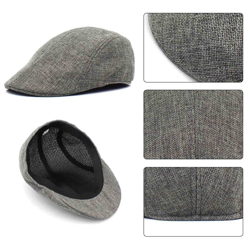 Classic Flat Ivy Cap Tweed Newsboy Cap For Men Dark Grey Khaki Retro Cap For Men And Women