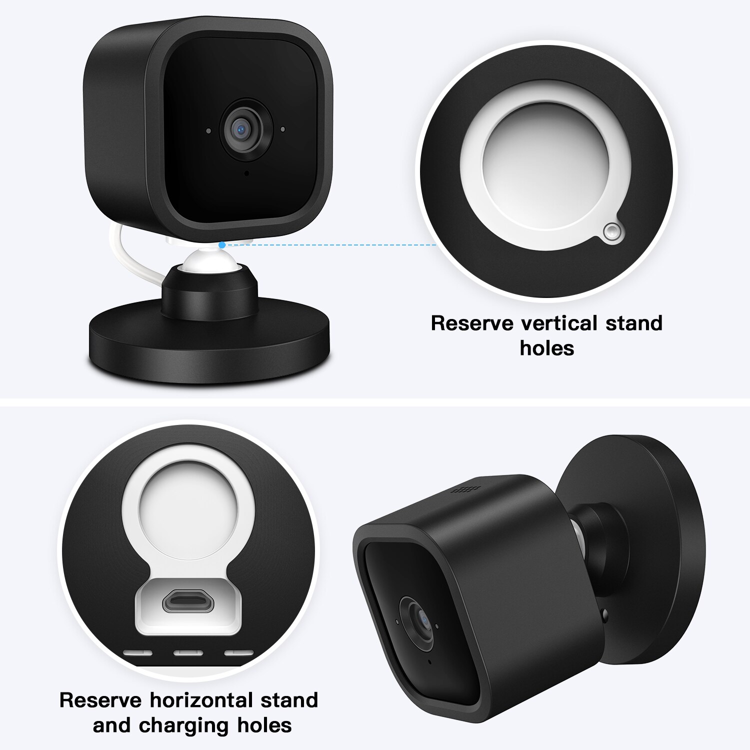 Blink Mini Camera Wall Mount Bracket Silicone Protective Covers Indoor/Outdoor Wall Mount Security Cover for Blink Mini Camera