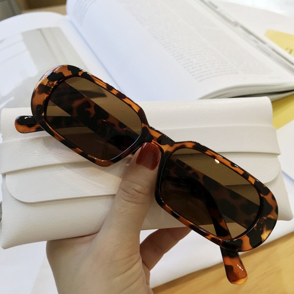 retro Sonnenbrille Frauen Oval Sonnenbrille Männer Jahrgang Grün verrotten Brillen Damen Reisen Stil UV400 очки Fahrer Brille: Leopard Getreide Farbe