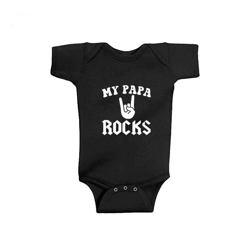 My PAPA Rock body dziecięce bawełniane z krótkim rękawem noworodek dziewczynka strój chłopca śmieszne letnie ubrania dla dzieci 0-24M