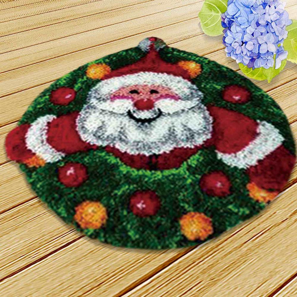 DIY juego de aguja de lengüeta cojín de alfombra tapiz bordado hágalo usted mismo pestillo gancho Smyrna botón cojín animales equipo de colchoneta de costura