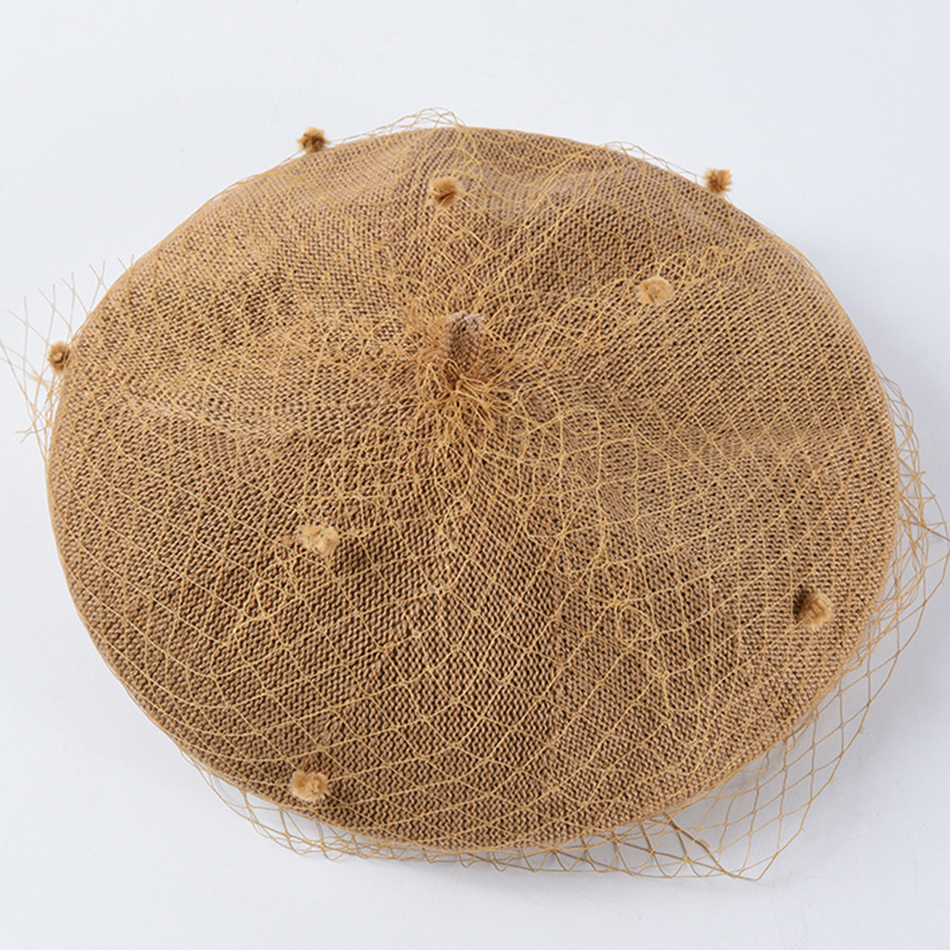 SHOWERSMILE femme béret bordeaux maille artiste chapeaux pour les femmes Style français concepteur de dames été peintre casquette: Camel
