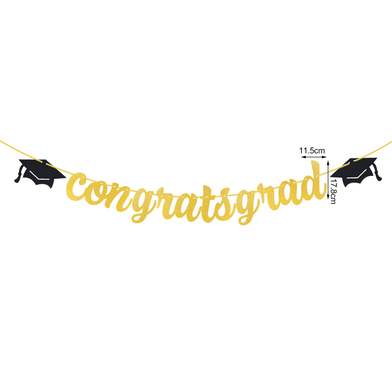 Gold Letter Congrats Grad Banner Wall Hanging Garland Flag We Are So Proud Of You Bunting graduation party decoration Supplies: B03