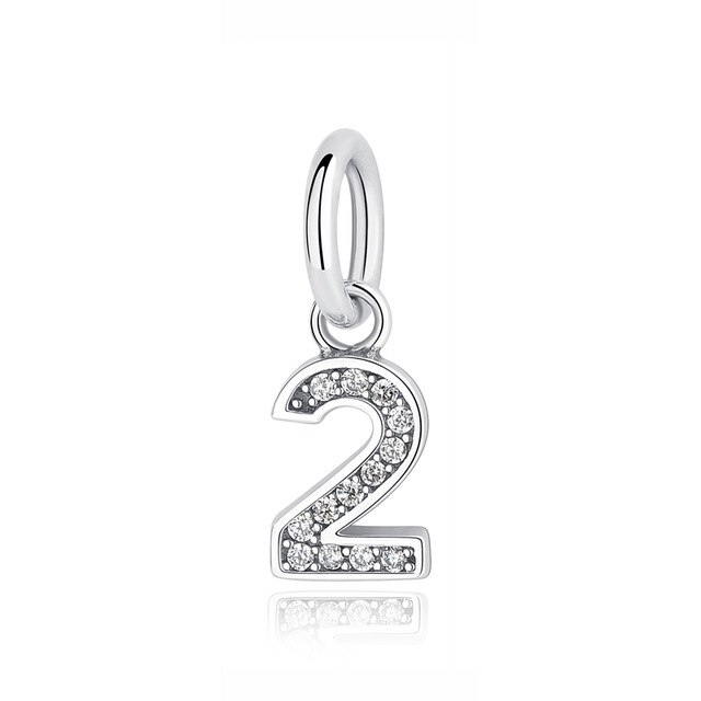 100% 925 Sterling Silver Classic Digital Women's Charm DIY Jewelry Pendant Jewelry: 791340CZ