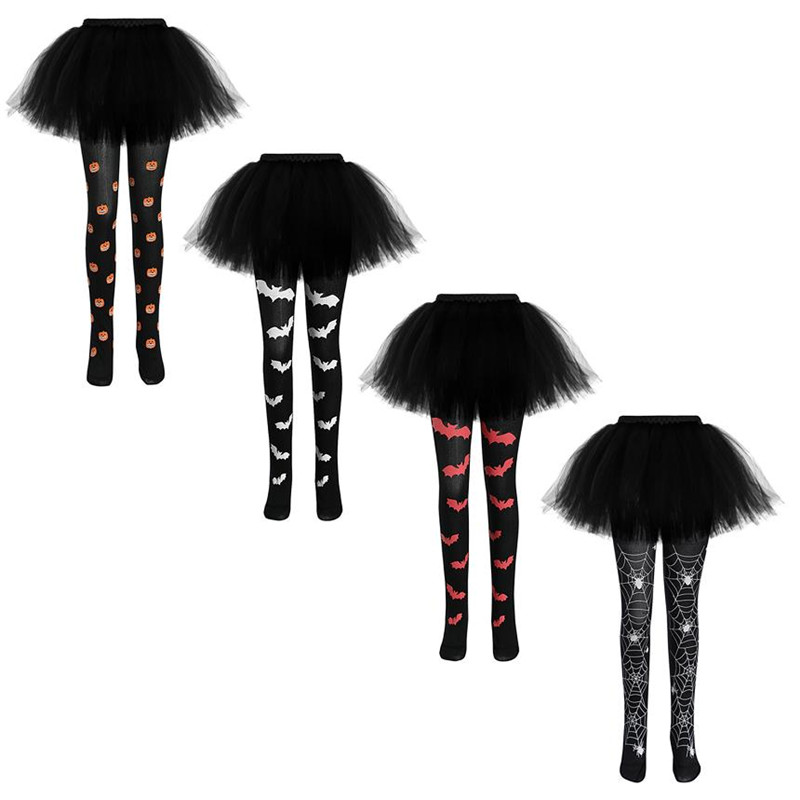 Soft Children Halloween Printed Pantyhose Girls Elastic Waist Warm Stockings Breathable Pantyhose Spring Autumn Leggings 4-7Y