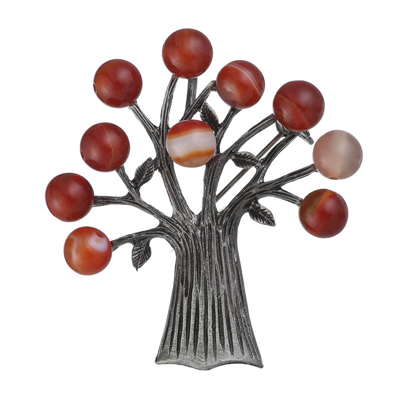 Stein Baum Broschen für Frauen Elegante Vintage Brosche Anlage Zweig Pins Weihnachten Baum des Lebens Broschen Kragen Anzug Zubehör: Default Title