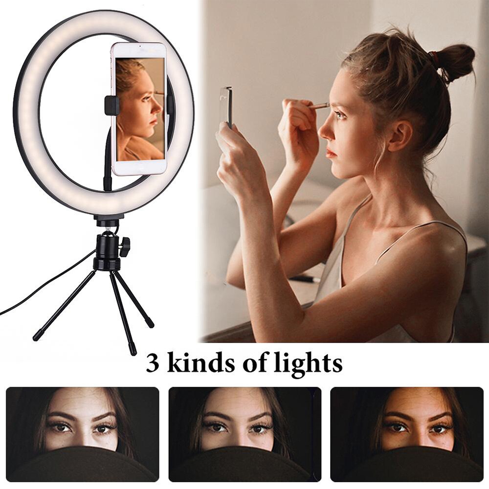 Dimmable LED Ring Light with Tripod USB Ring Lamp Photography Selfie Light Ring Tripod with Lamp Ringlight Ring Light Tripod wit