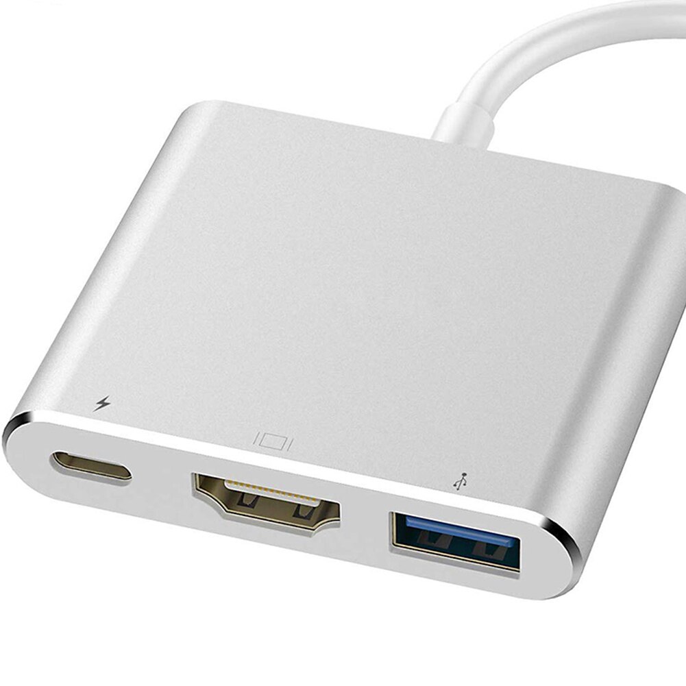 3 in 1 USB 3.1 HUB Converter Installa Remove Convenient Simple Aluminum Alloy USB3.0 Type-C PD 4K HDMI Adapter