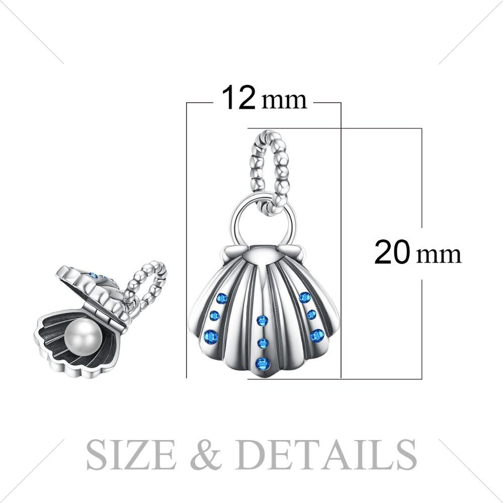 JewelryPalace Shell Pearl 925 Sterling Silver Beads Charms Silver 925 Original For Bracelet Silver 925 original Jewelry Making