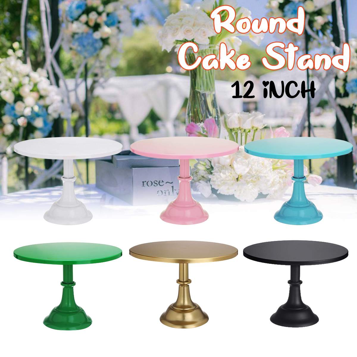 Metal Cake Plate Turntable Rotating Anti-skid Iron Round Cake Stand Cake Decorating Rotary Table Kitchen DIY Pan Baking Tool