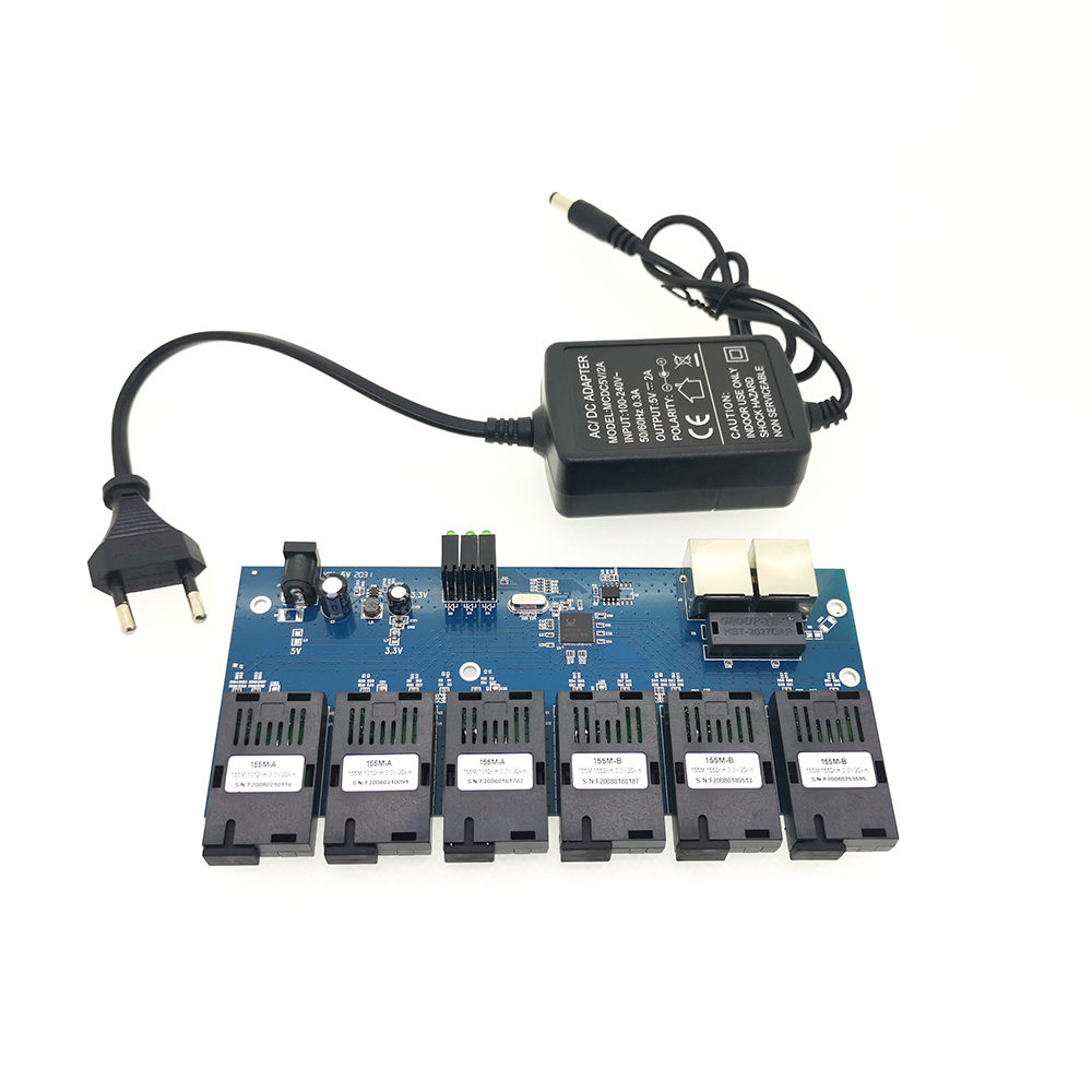 6F2E 10/100M Fast Ethernet Fiber Media Converter Switch Optische Adapter Box Ml350 Ar Condicionado Portátil Raspberry Pi fibre O