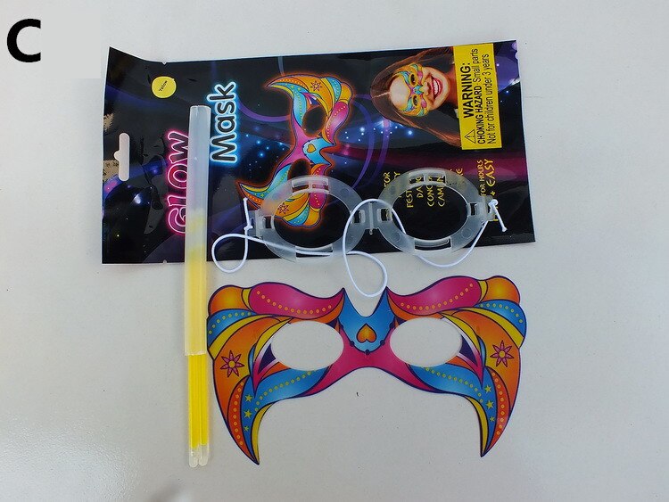 Glow Stick DIY Glowing Blue Eye Mask Prom Night Glow Mask Party Makeup Party Masquerade Christmas Halloween Toys: C