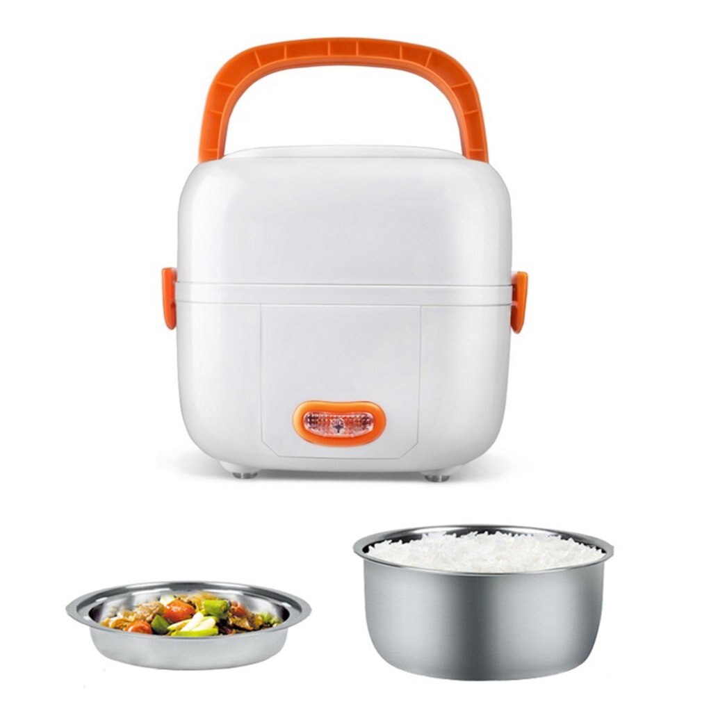 Multifunctional Electric Lunch Box Mini Rice Cooker Portable Food Heating Steamer Heat Preservation Lunch Box EU Plug