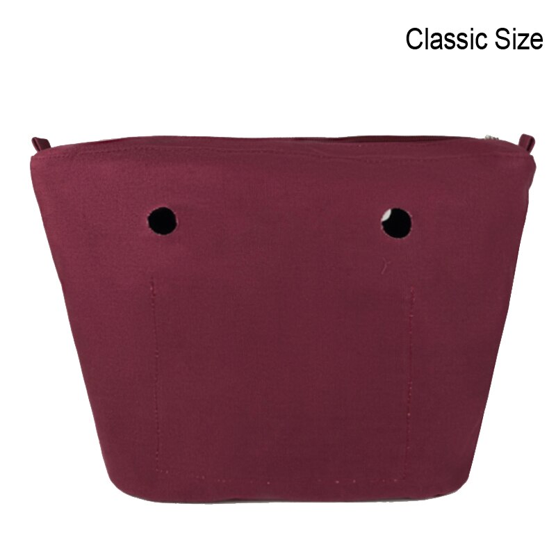 Insertos impermeables sólidos de tamaño clásico para bolsa O Obag, inserto de forro interior, bolsillo, accesorios de bolso: wine red classic