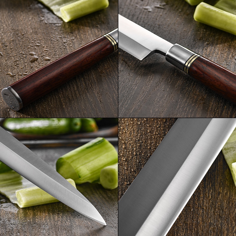 Laks filetering sushi kinfe 1.4116 stål japansk kok køkkenkniv yanagiba fisk madlavning sashimi knive med dalbergia håndtag