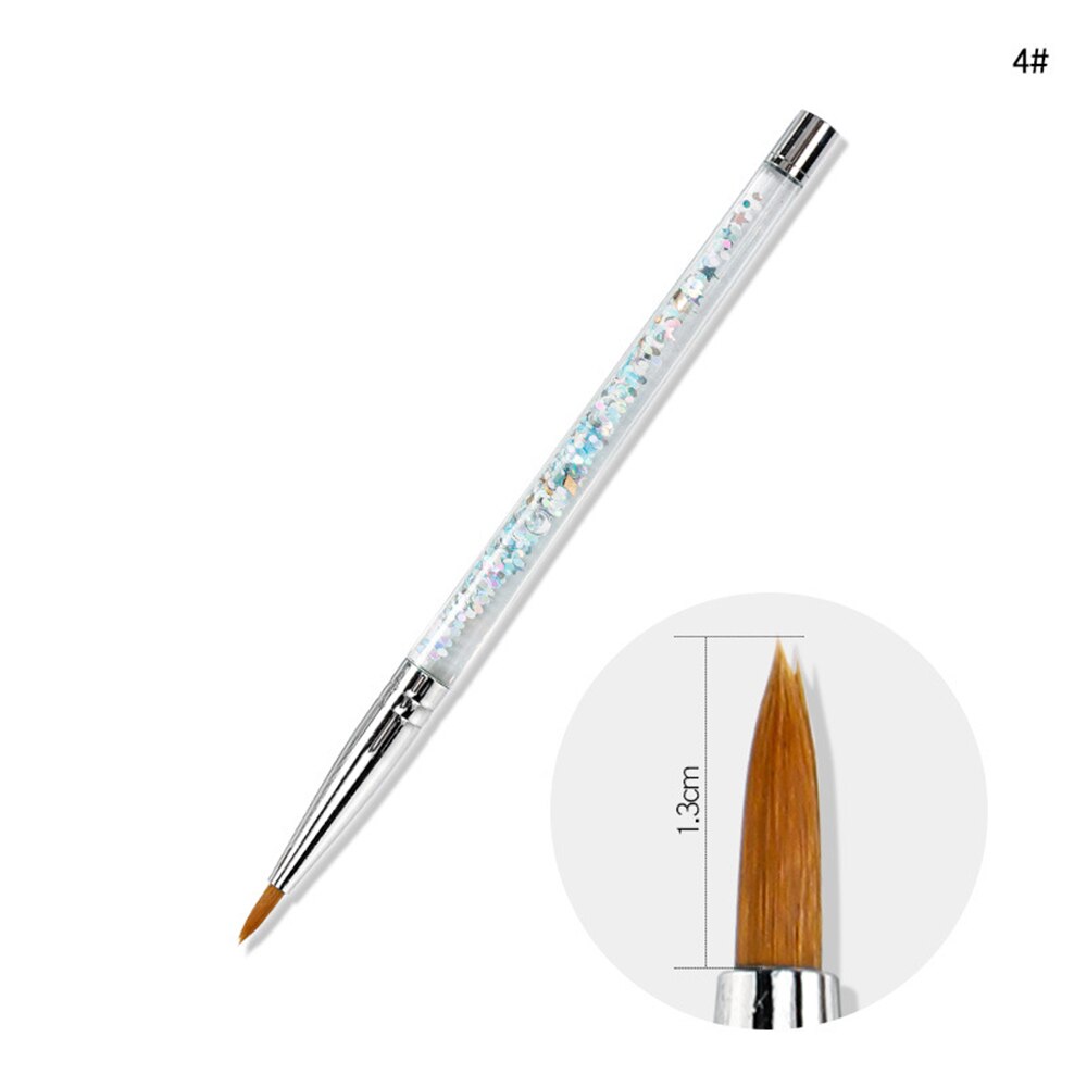 Pincel de unha acrílico de nylon, escova de polimento gel uv, esmalte para unhas artísticas, moda, ferramenta de manicure com cabo de glitter líquido: Type-4
