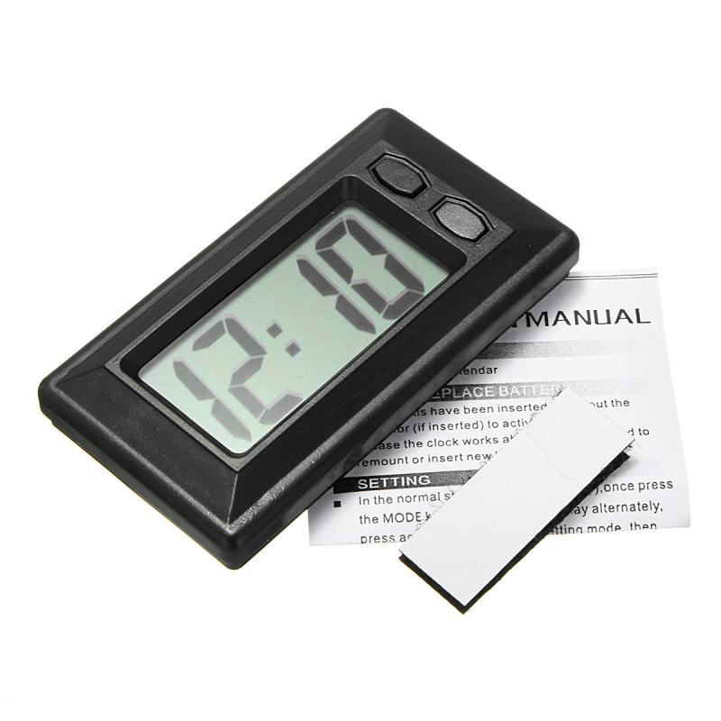 Car Goods Dashboard Digital Clocks LED Despertador Modern Square Digital Alarm Clock Time Self-Adhesive Bracket: Default Title