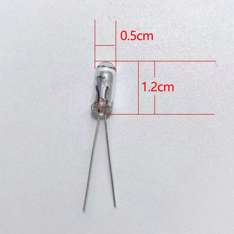 10 Uds 3V 6V 9V 12V 24V Mini bombilla indicadora 3mm/4mm/5mm lámpara bombilla Edison filamento incandescente bombilla de arroz: Castaño / Cristal azul