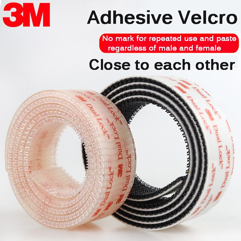 20-100 Cm Klittenbandsluitingen Adhesivo Type 250/25.4 Mm Breedte 3M Dual Lock SJ3550 Zwart En SJ3560 Transparant Paddestoel Lijm Sluiting Tape