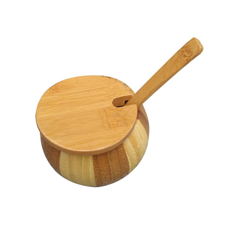 Innovatieve Bamboe Kruiden Pot Kruiden Fles Bamboe Zout Kan Kruidkruik Zout Shaker Met Deksel Keuken Accessoires