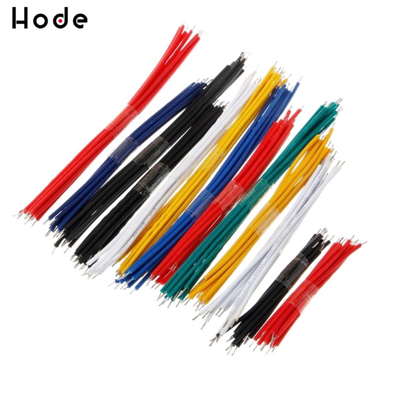 130PCS 24AWG Breadboard Jumper Cable Wires Kit 5CM 8cm 10CM Fly Jumper Wire Cable Tin Conductor Wires 5 Colors PCB Solder Cable